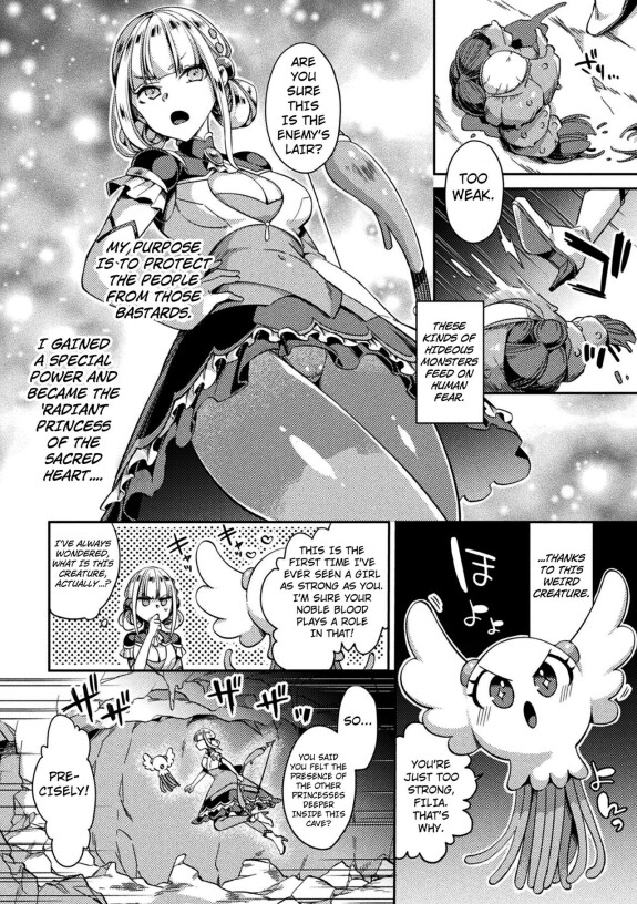  [Yamanashi Yuuya] Seishin Kouki Philia ~Kakushita Slime ni Haiboku Acme~ | The Radiant Princess of the Sacred Heart Filia (2D Comic Magazine Slime Kan Futaana Zeme de Funshutsu Acme! Vol. 1) [English] [Kuraudo] [Digital]