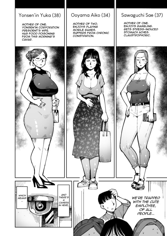 [Cupiko] 3-nin no Hitozuma ga Elevator ni Tojikomerarete Chakui Dappun / 3 Femmes Mariées Souillent leurs vêtements dans un ascenseur [Anglais]