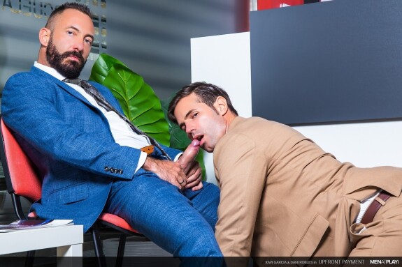 Gay colleagues Xavi Garcia & Dani Robles have some doggystyle anal sex