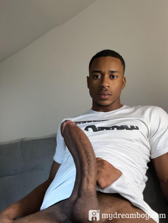 Hot black AI generated gay poses naked and teases with his massive dick