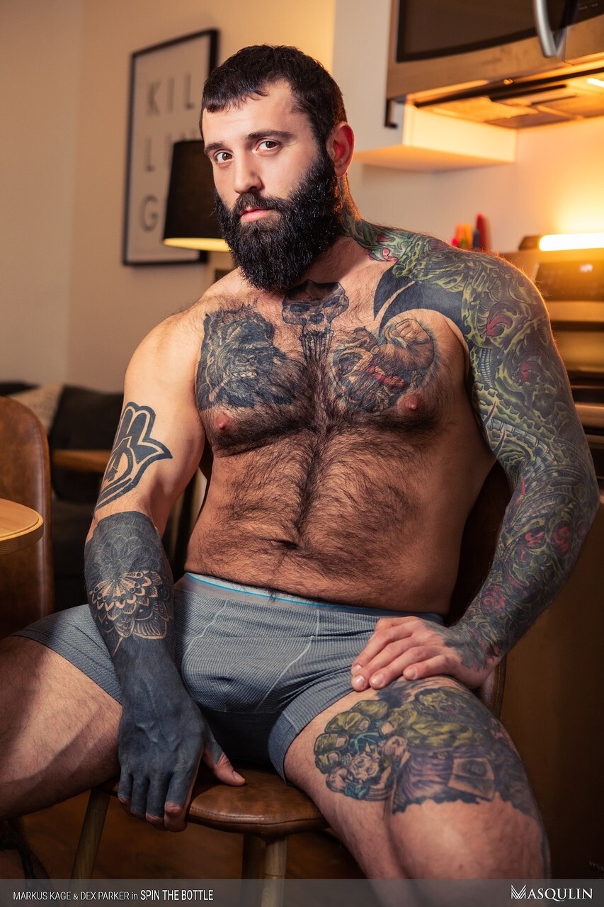 Sexy tattooed hunks Dex Parker and Markus Kage bang every different hard