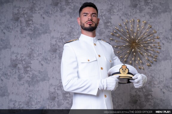 Gay naval officer Nico Zetta analizes a warm backside after rimming him