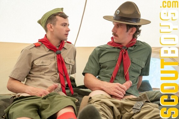 Horny scout Logan blows and fucks gay scoutmaster Mckeon's huge dick