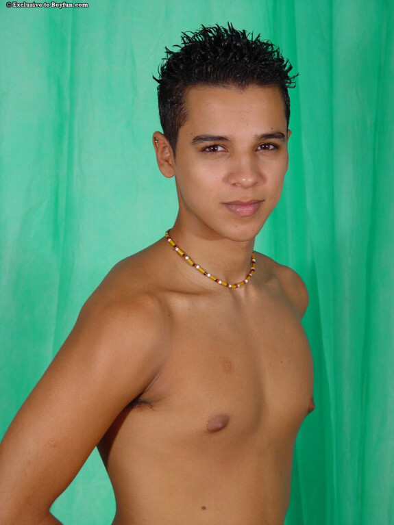 Good-looking ebony twink Rafael 2 shows off his suckable dick & jerks off