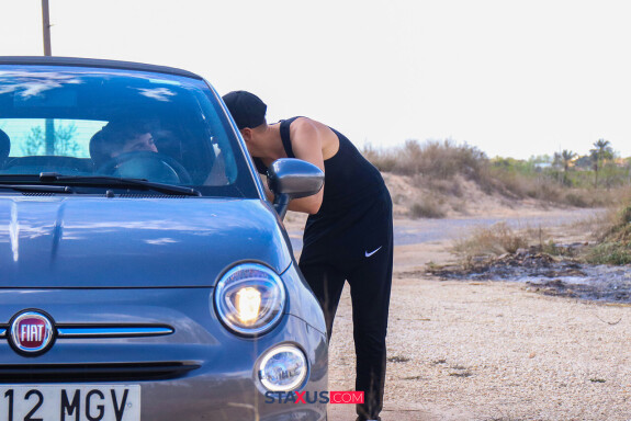 Horny twinks Danny Fontana and Steve fuck in a broken car in the desert