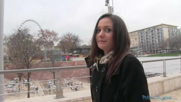 An awesome brunette is appearing a warm head withinside the video through Public Agent