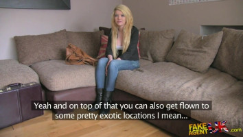 Awesome younger blonde is getting pride from interview