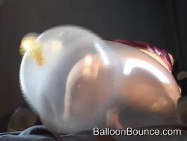 Lass in latex get dressed has a completely quality hairy pussy and a huge balloon