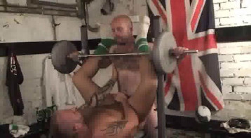 Muscled British boyfriends are screwing tough withinside the antique gym