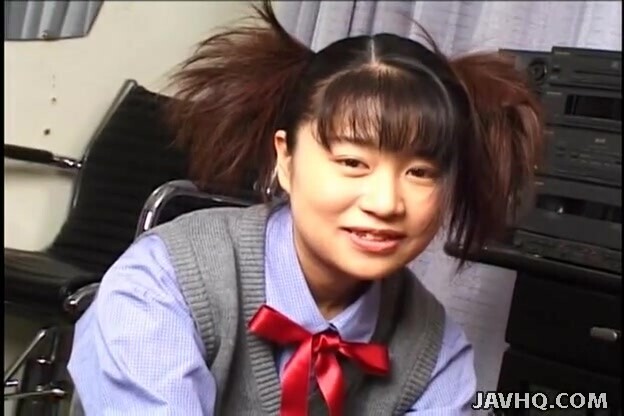 Pigtailed Asian schoolgirl Yuri Mitsui speak grimy on cam