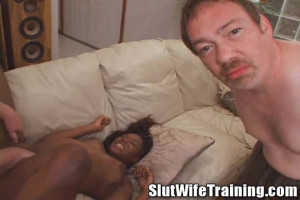 Amazing interracial slut spouse education ends with a large facial