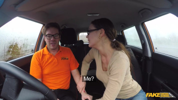 Hot-fashioned mademoiselle sucks a dick at Fake Driving School