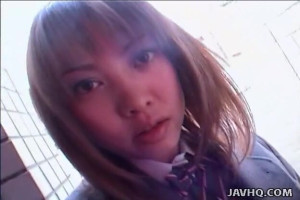 Nice Japanese schoolgirl Miyuki Houziyou sucks a boner