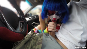 Stranded Teens clown female Mikayla Mico is aware of what to do with this balloon