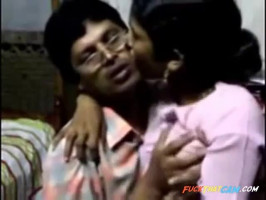 Indian man makes out with a maid and licks her herbal knockers