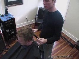 Gay hairdresser running his magic on digital digicam, a Gay Life Network video