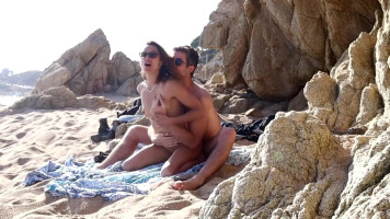 Couple Filmed Having  on the Beach