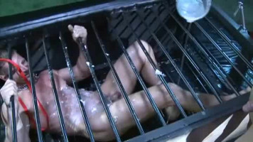 Sweet bare boyfriend is being tortured withinside the cage