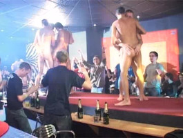 Stunning gangbang movement on degree withinside the strip club