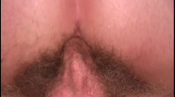 Hairy wiener is filling out a juicy tight butthole