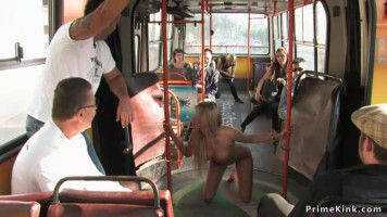 Stunning blonde fuck in public bus