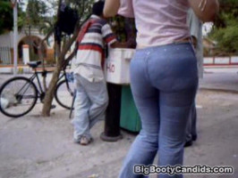 Amazingly candy massive-butt babe in very very tight denims