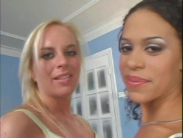 Filthy whores are giving a highly spiced sloppy double blowjob