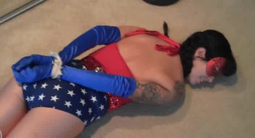 Masked tattooed babe is calling fuckable on this attractive Spandex panties