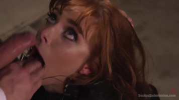 Dominated redhead Penny Pax is getting face fucked