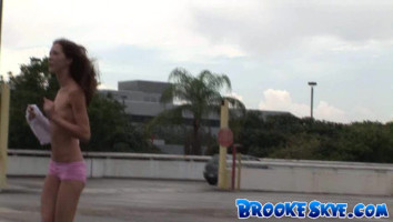 Outdoor nudity in public region with a shameless Brooke Skye