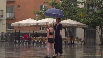 Sweet public shame with  humiliated sluts Nora Barcelona and Silvia Rubi