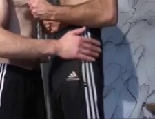 Muscular beginner boy is sucking juicy prick after workout