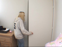 Pizza man is getting his dick sucked through an angelic younger blonde