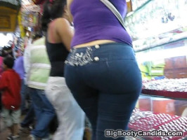 Truly handsome large booty babe in very tight jeans