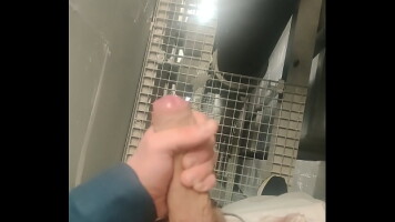 Horny at work, I drop a load withinside the backrooms