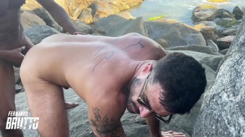 Fernando Brutto dando gostoso na praia de Abricó