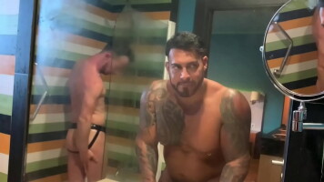 Latino BBC VIKTOR ROM with submissive in SHOWER - SERGIO WILDE --