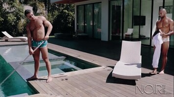 NoirMale Big Dick Black Hunk Homeowner Fucks Poolboy Seth Santoro