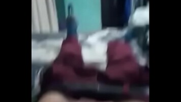 Tranny sissy rides a  dildo deep in her culo