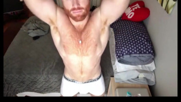 Ginger Hunk Seth Forena Bed Jerks his Cock Until He Cums