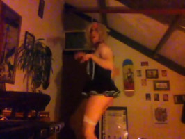 crossdresser dildo and dance!