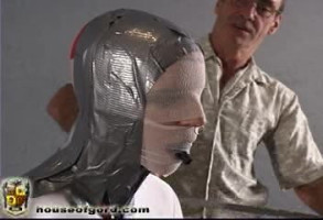 Submissive whinge sure and receives mummified with duct tape