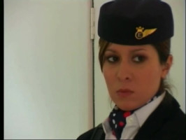 Awesome stewardess organized her ass for hardcore and painful spanking