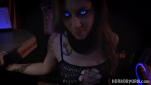 Two Horror Porn chicks are appearing a double blowjob in POV