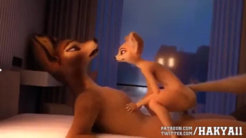 Furry fox gets creampie