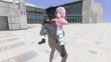 3-D HENTAI Cute female friend fucks at the roof of the mall