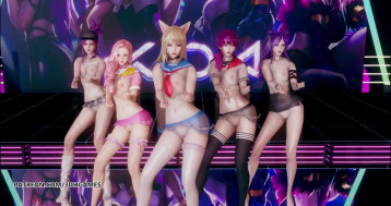 MMD Hallo Venus -Wiggle Wiggle Striptease Ahri Akali Kaisa Evelynn Seraphine KDA