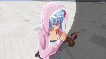 3-D HENTAI Une amie mignonne après une promenade a sucé une grosse bite