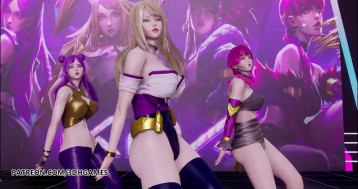 [MMD] GirlsDay - Something Kpop Стриптиз Ahri Akali Kaisa Evelynn League of Legends KDA