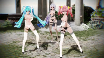 [MMD]Miku&Teto&Haku[R-18]